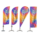 Beachflag en forme de plume, de paddle, de goutte et rectangulaire